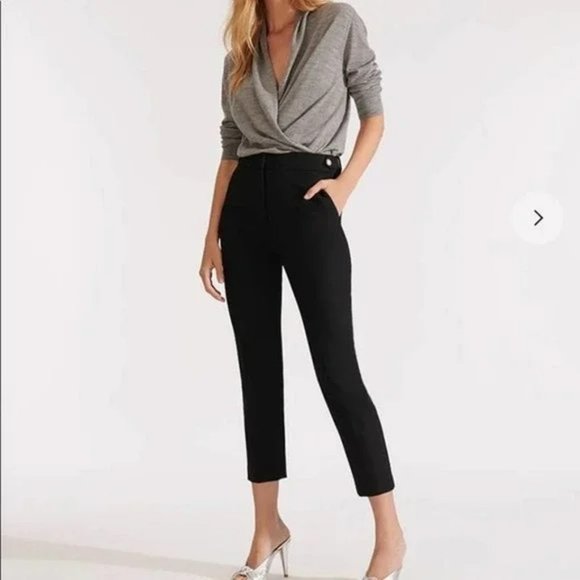 Veronica Beard Black Gamila High Rise Ankle Pants Size 0